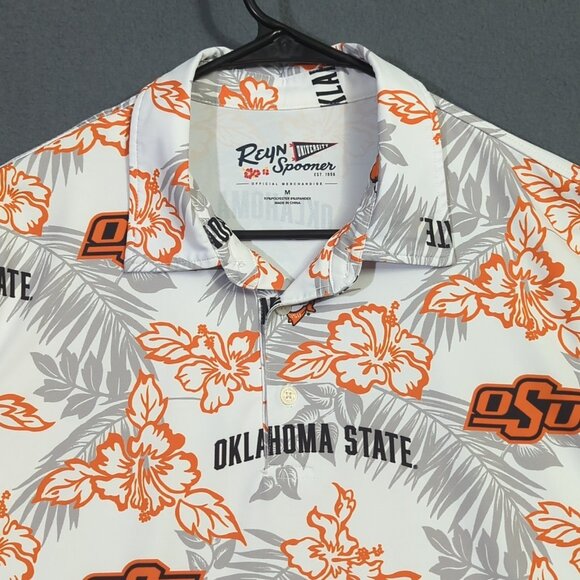 Reyn Spooner Shirt Men's M Multicolor Polo OSU Oklahoma State Pokes Performance - Picture 3 of 10